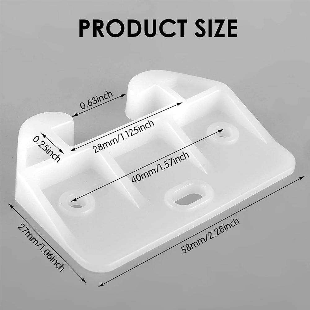 10 PCS Plastic Drawer Guide Plastic Drawer Replacement Parts Bottom Mount White Dresser 2.28 X 1.61 X 0.28 Inches