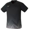 Table Tennis Game Dynamotion JTTA Size XS Shirt, V-Neck, Moisture-Wicking, Quick-Drying, Fit, Certified, 82JA2001, Black,