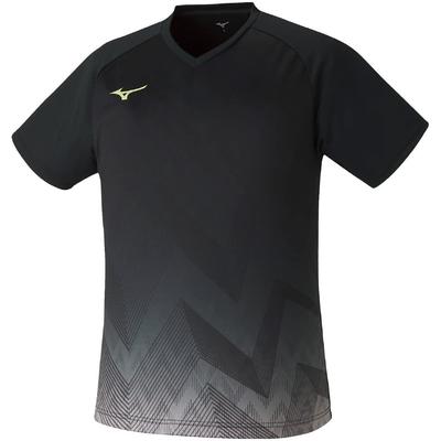 Camiseta de Jogo de Tênis de Mesa Dynamotion Tamanho JTTA XS, Decote em V, Absorção de Umidade, Secagem Rápida, Ajustada, Certificada, 82JA2001, Preto,