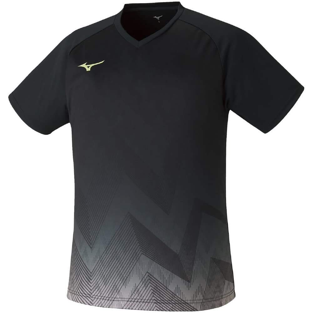 

Mizuno Table Tennis Game Dynamotion JTTA Size XS Shirt, V-Neck, Moisture-Wicking, Quick-Drying, Fit, Certified, 82JA2001, Black, чёрный