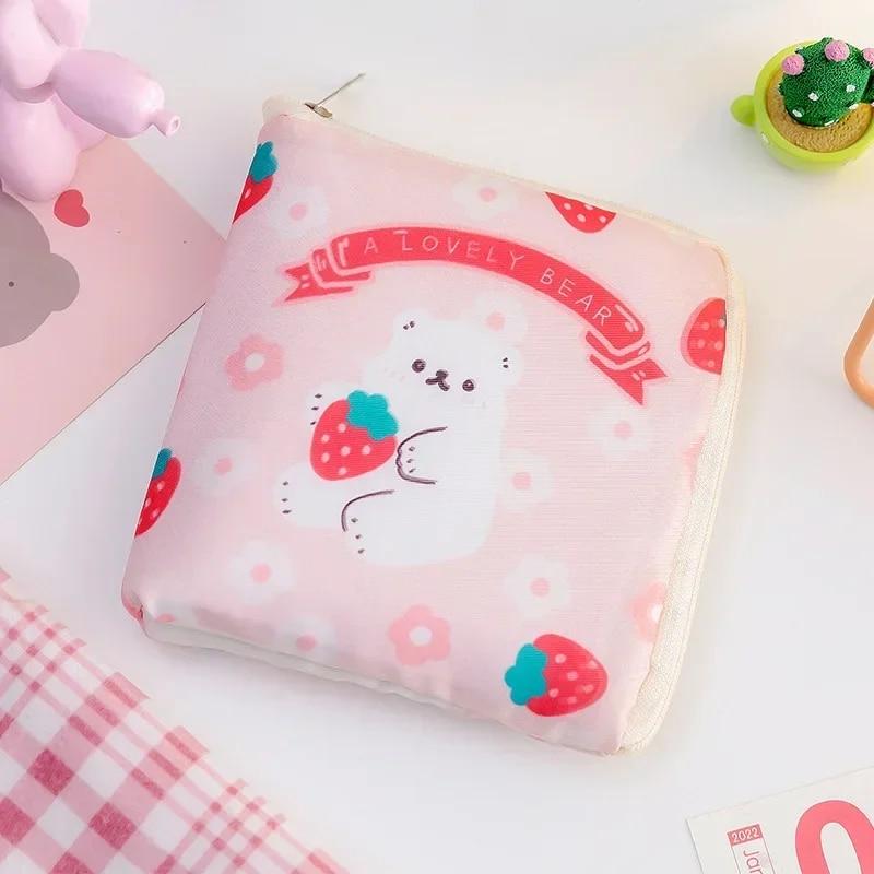 Mini-Damenbinden, Reise-Kopfhörer-Münzen-Aufbewahrungstasche, Beutel, Ausweis, Kreditkartenhalter, Kawai Cartoon, Kosmetik-Kulturbeutel, Organizer-Tasche