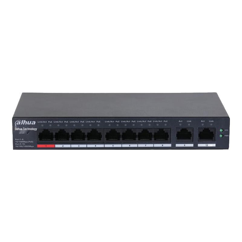 

Dahua S1800C-8ET2GT-60 8-Port 100Mbps PoE Cloud-Managed Switch