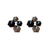2023 Women's Luxury Black Diamond 3D Square Stud Earrings – Unique High-End Ear Jewelry