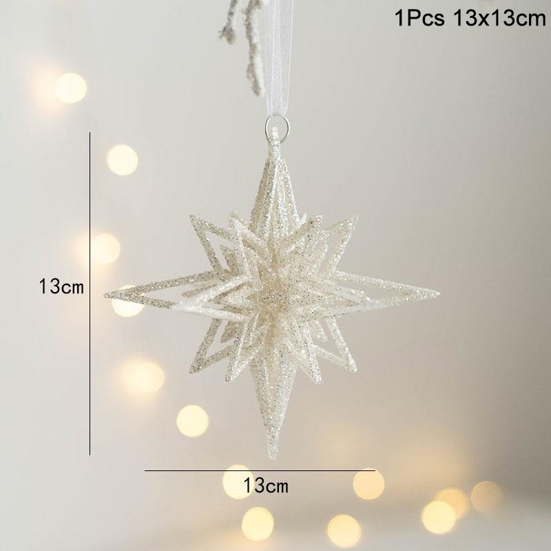 Xmas Tree Pendants Snowflake Angel Deer Hanging Ornaments Christmas Decorations For Home Kids Toy 2024 Navidad New Year Party