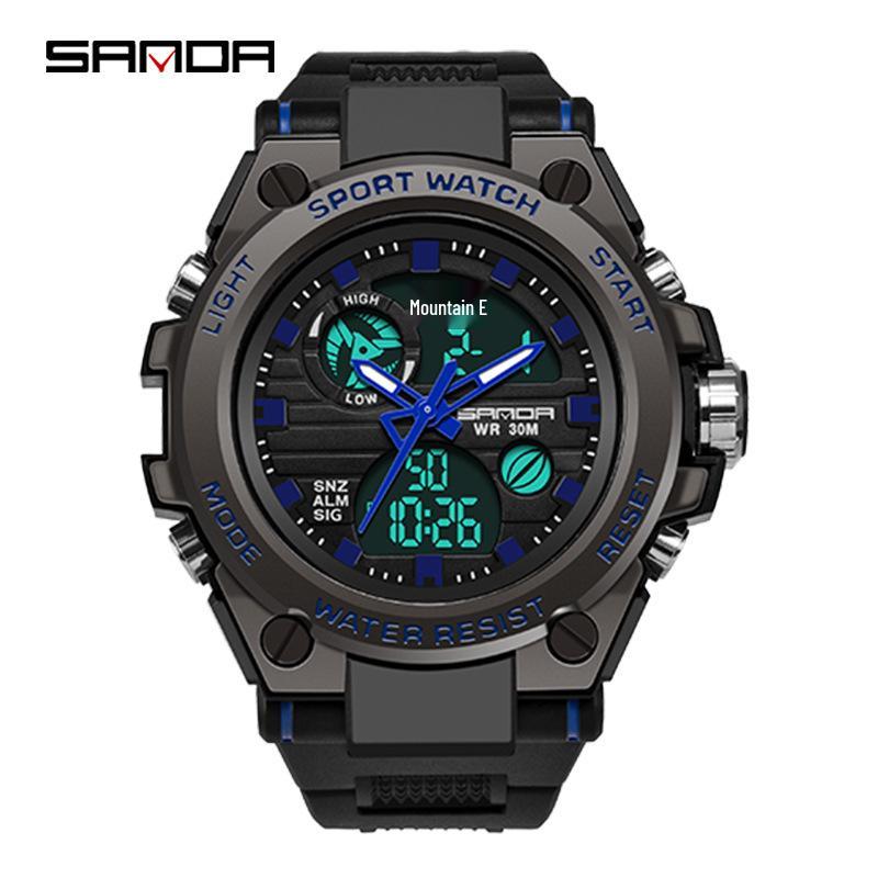 Sanda Couple's Multifunctional Smart Sports Watches - Men's & Women's Waterproof Outdoor Trendy Electronic Watches for Students