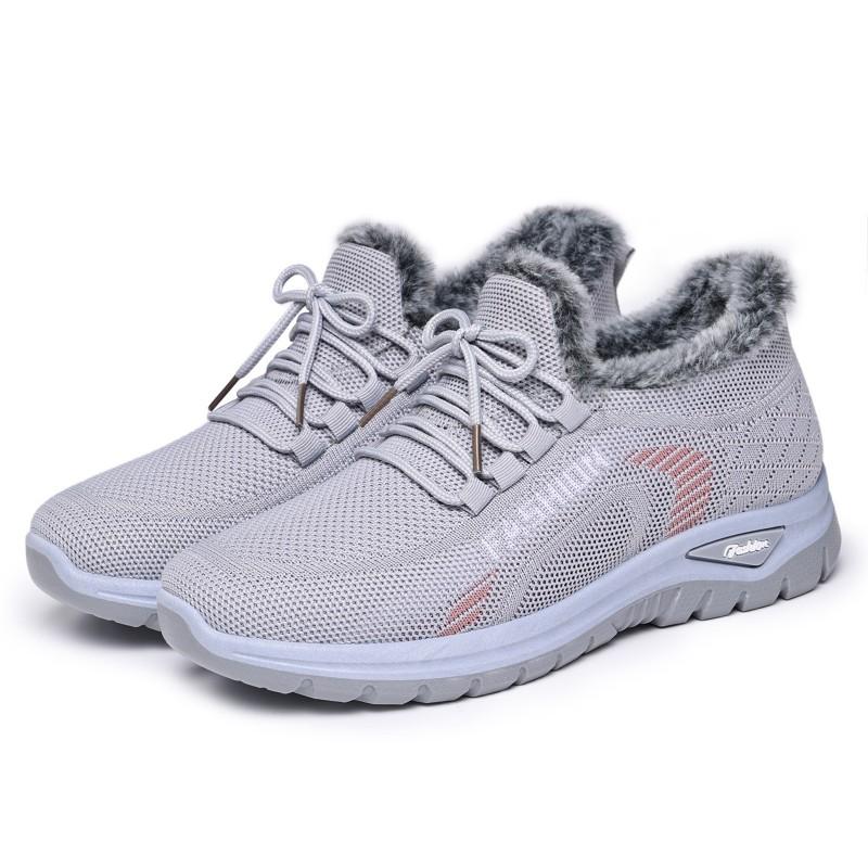 Womens Winter Warm Fleece Lined Flat Ankle Boots Non-slip Comfortable Casual Shoes Mom