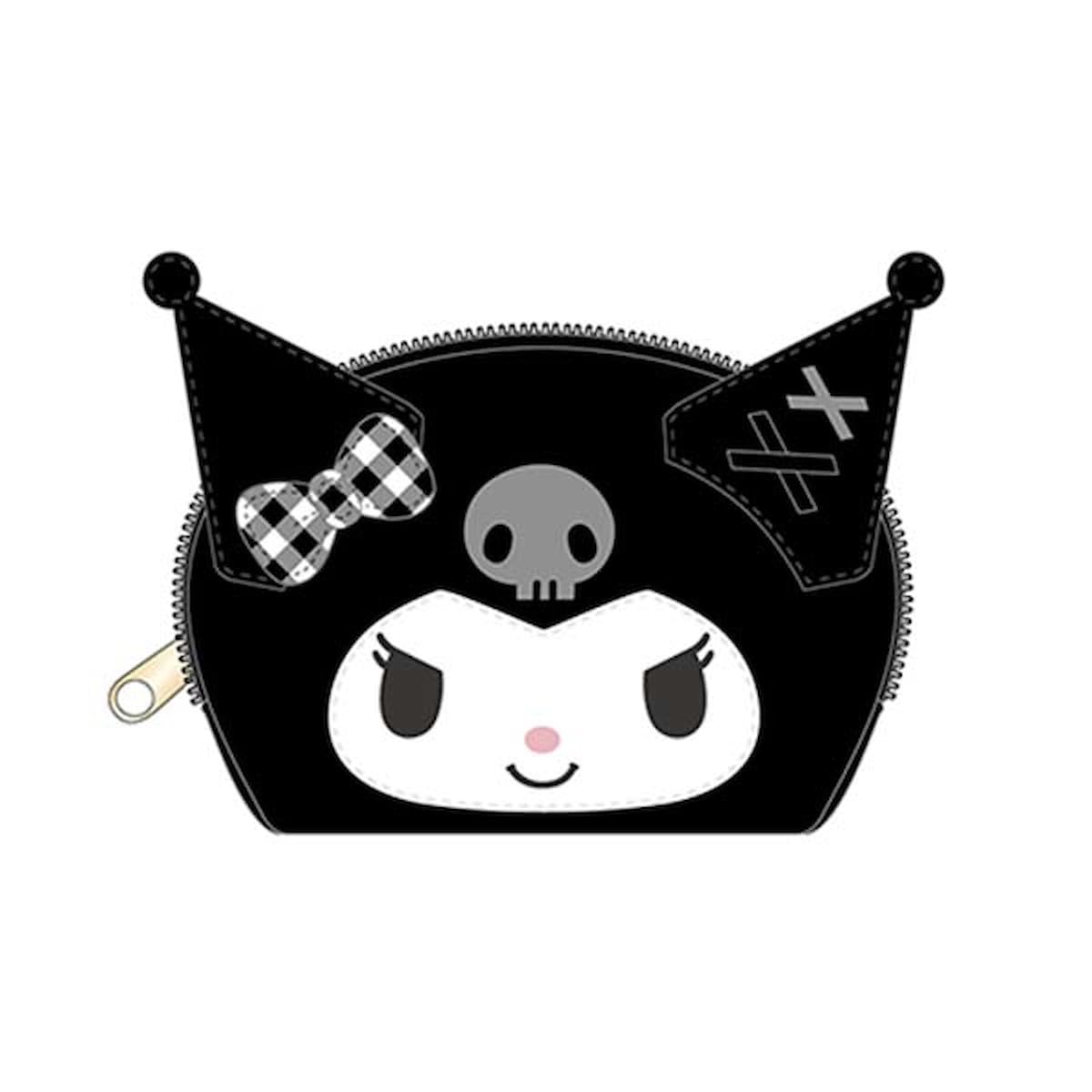 Компания K My Melody Kuromi Гингемская клетка Овальный Мини H80 x W115 x D50мм & (Соответствующая серия) Косметичка, Куроми, MKO-OP-KU,