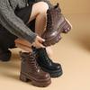 Autumn and winter new Martin boots cm muffin thick bottom inner height increase small temperament short boots women