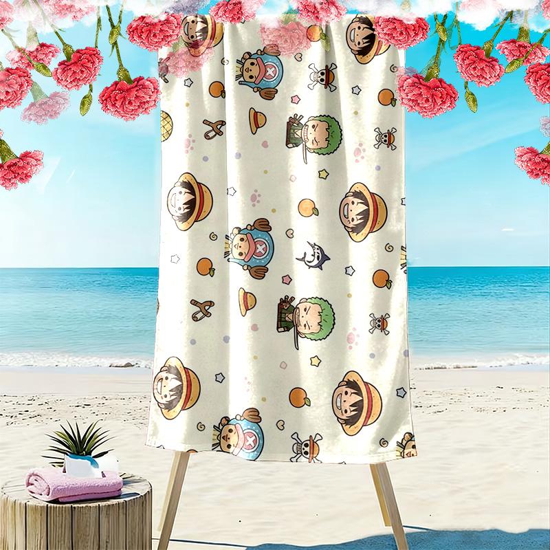 One Piece2 Print Beach Towel, Large Soft Quick Dry Towel for Beach Camping Swimming