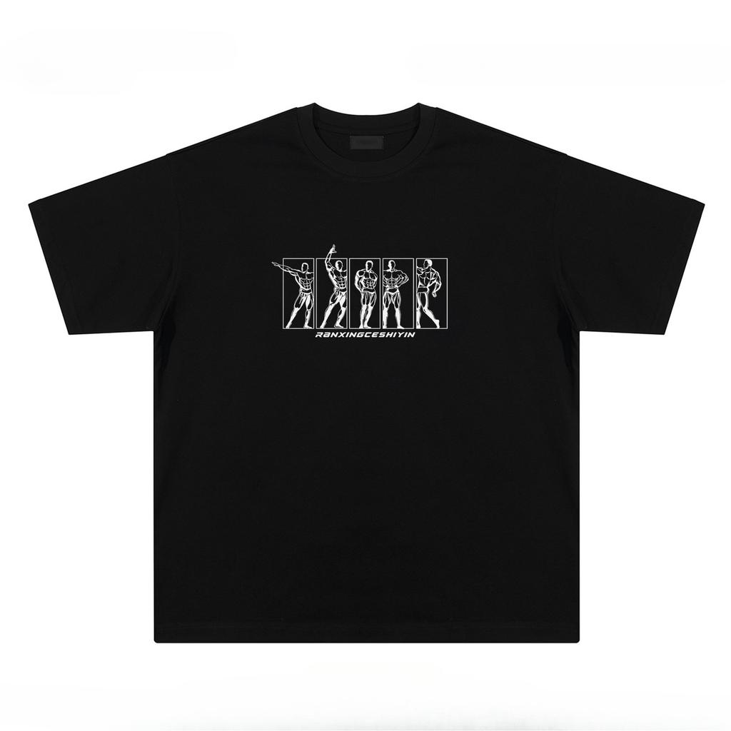2026 Fitness shortsleeved gods battle style  Unisexs and Womens summer gym workout loosefitting design
