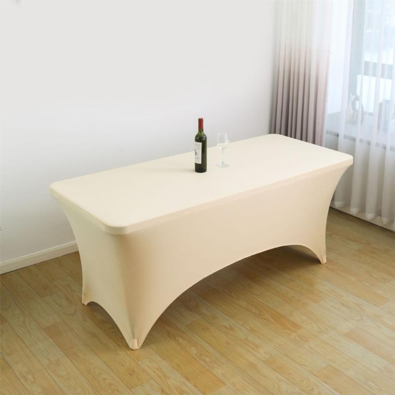 Height Stretch Rectangular Tablecloth Cocktail Table Cover Spandex Table Cloth X3UC