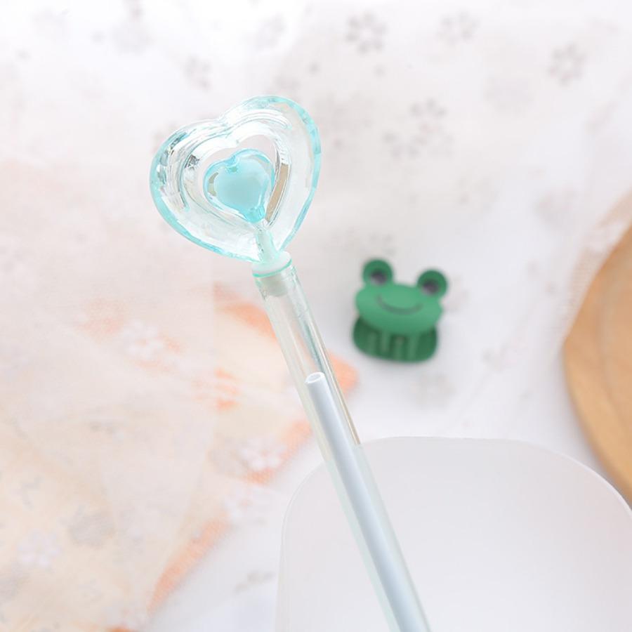 10ks 0,5mm Creative Crystal Love Gel Pen Roztomilé psací potřeby Vodní pero Fairy Stick Vysoce vypadající kancelářské podpisové pero
