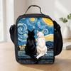 Van Gogh Starry Night Cat Insulated Lunch Bag for Kids