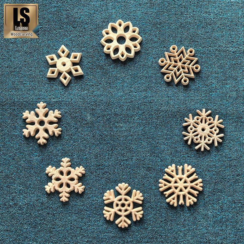 European Style Wood Snowflake Cake Display Mat YX9 Design 10cm