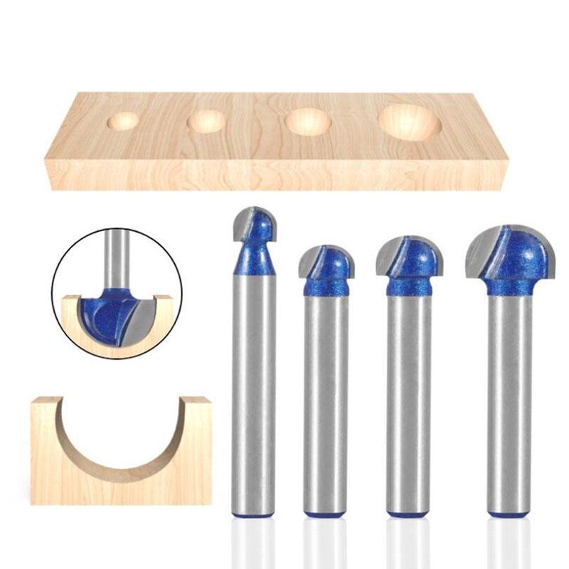 1/4inch 6mm Shank Professional level Ball Nose Router Bits Set End Mill Round Cove Box Solid Carbide CNC Radius Core Milling Bit