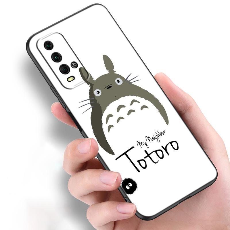 Anime Studio Ghibli Totoro Silicone Phone Case For Xiaomi Redmi Note 11 10 9 8 Pro 11T 10T 10S 9S 8T 9 9A 9C 9T Black Soft Cover