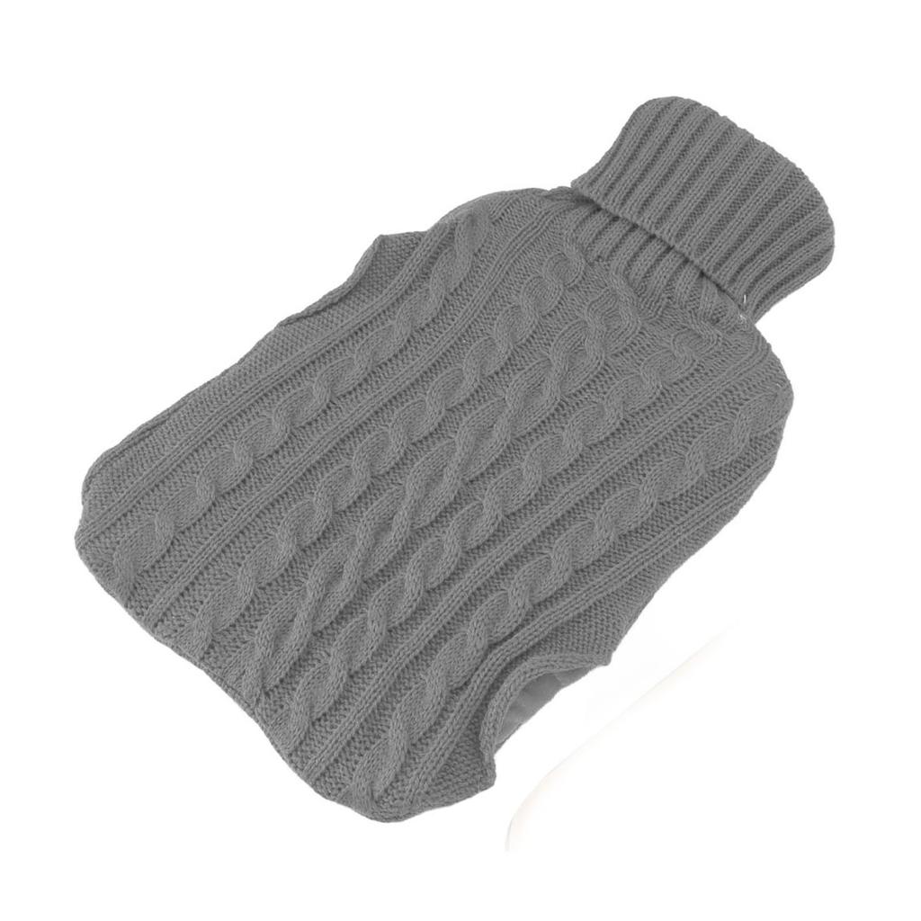 Hot Water Bag Rubber Explosionproof Water Injected Hand Warming Bag with Knit Hand Insert Cover Large