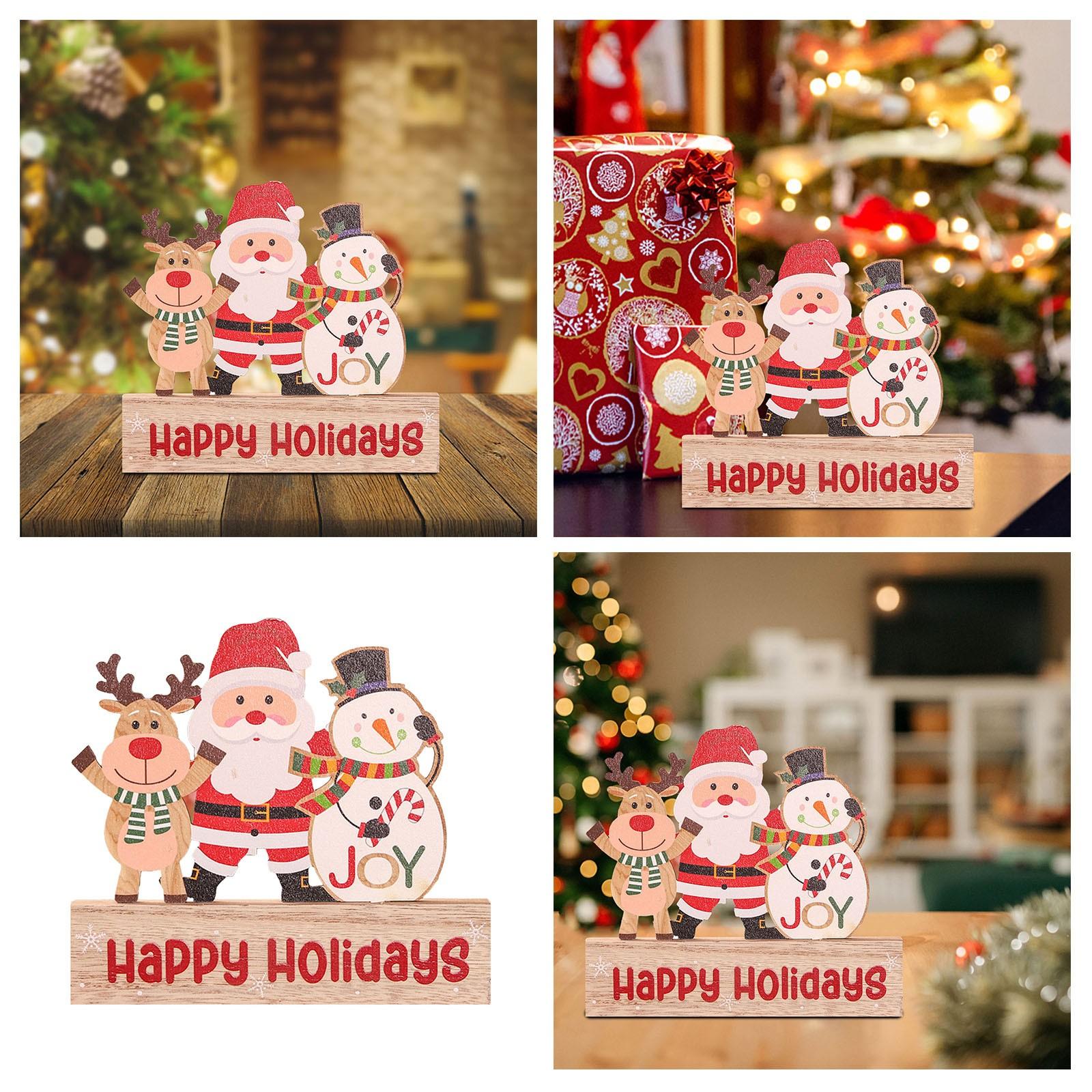 

Christmas Wooden Sign Table Decoration Set Small Wooden Decorative Item Home Room Decor Party Ornaments Accessories One Size серый