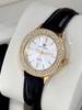 Pablo Raez Women's Quartz Rhinestone Watch with Leather Strap - Trendy & Versatile Gift