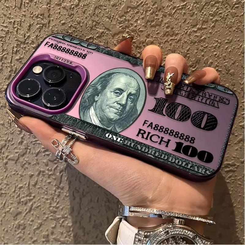 USD Dollar Popular Design PC Case for iPhone 15 16E 16 11 14 13 12 Pro Max XS X XR Plus 8 7 SE Shockproof Matte Hard Cover