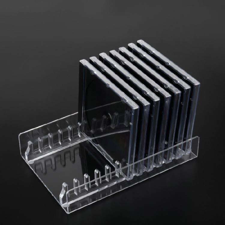 Acrylic CDs Holder with Cascading Desktop CDs Organizers Stores 12 CDs for Efficient Media Storage