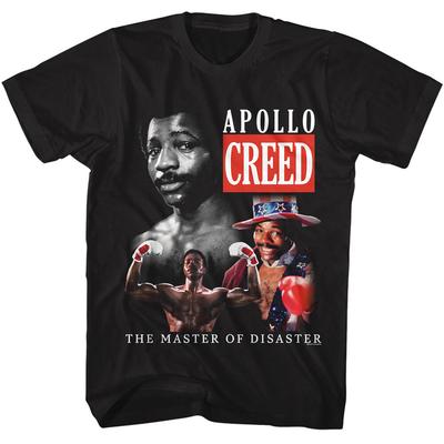 Rocky Balboa T-Shirt New Official APOLLO CREED Master Of Disaster Black Cotton Unisex T-Shirt