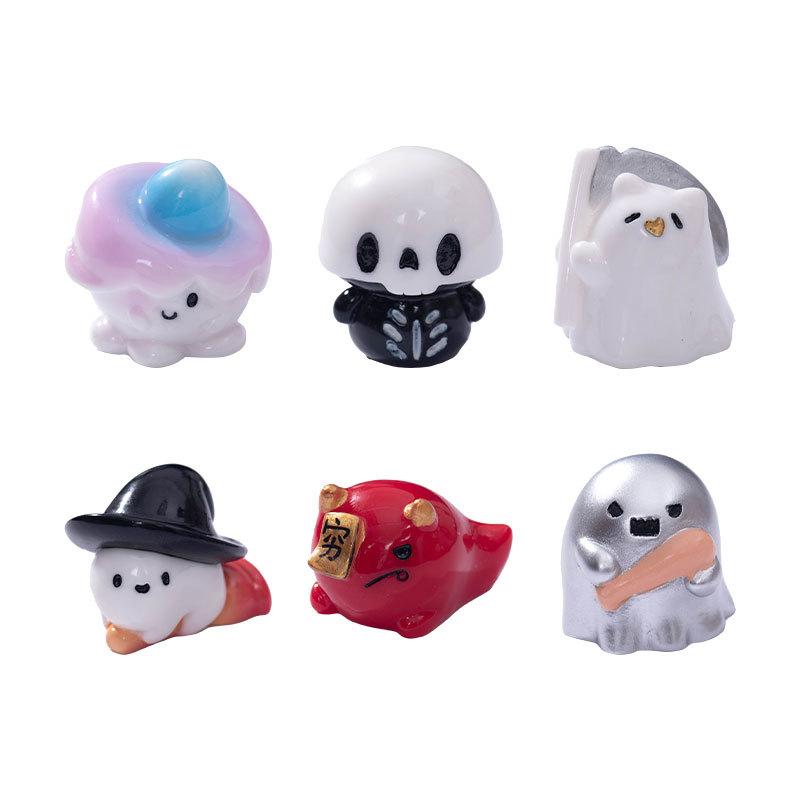 Halloween Ghost Decoration Skull Pumpkin Angel Candle Ghost Action Figure Hand Micro Landscape Desktop Resin Decoration