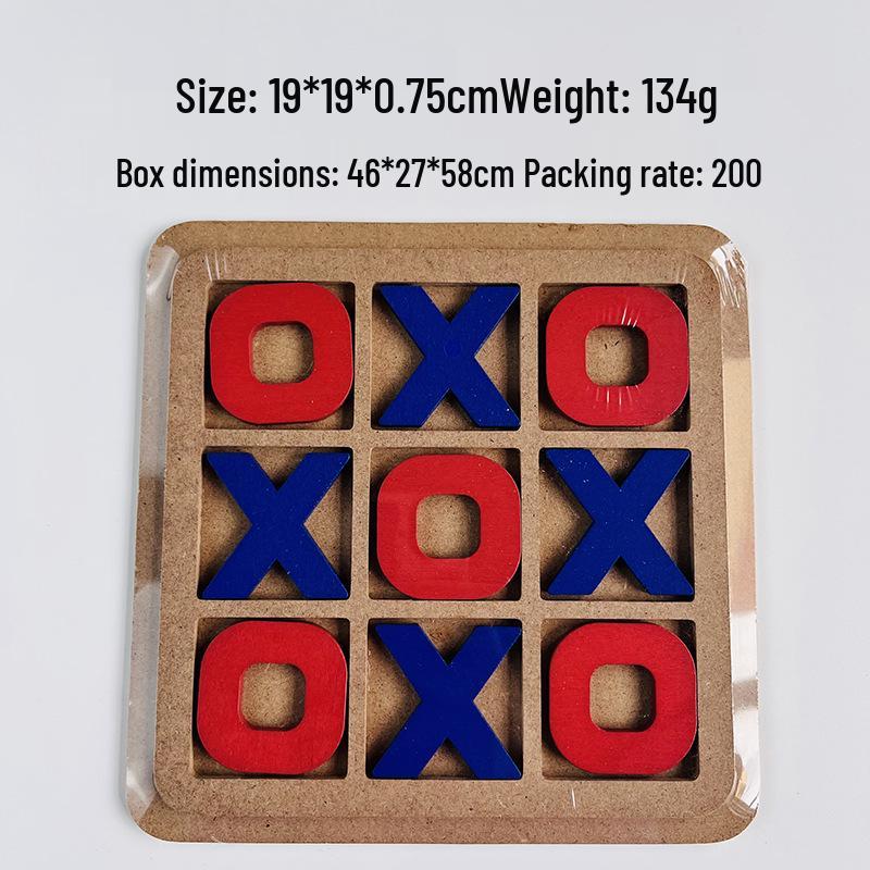 XO Wooden Tic Tac Toe Casual Battle Tabletop Game