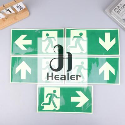 1 Luminous Exit Sign - Emergency Evacuation Safety Wall Decal, Photoluminescent Fire Evacuation Indicator With Green Border