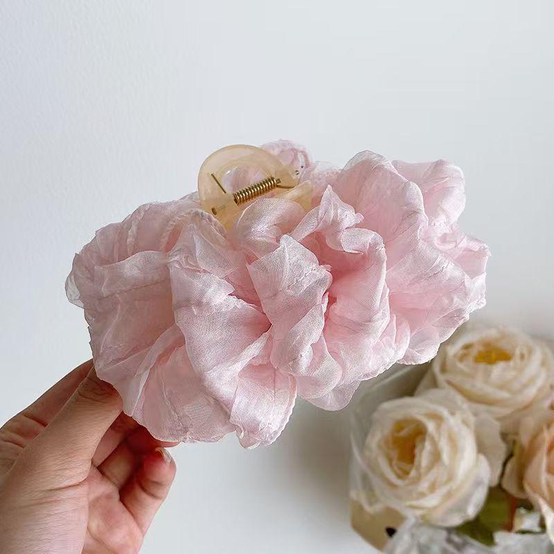 Luksusowa damska spinka do włosów kok z chmurką i kokardą – Duży dodatek typu szczęka rekina