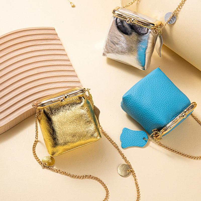 Compact Crossbody Bag Multi Functional Organizers Adjustable Chain Strap Classical Blue Waterproof Design