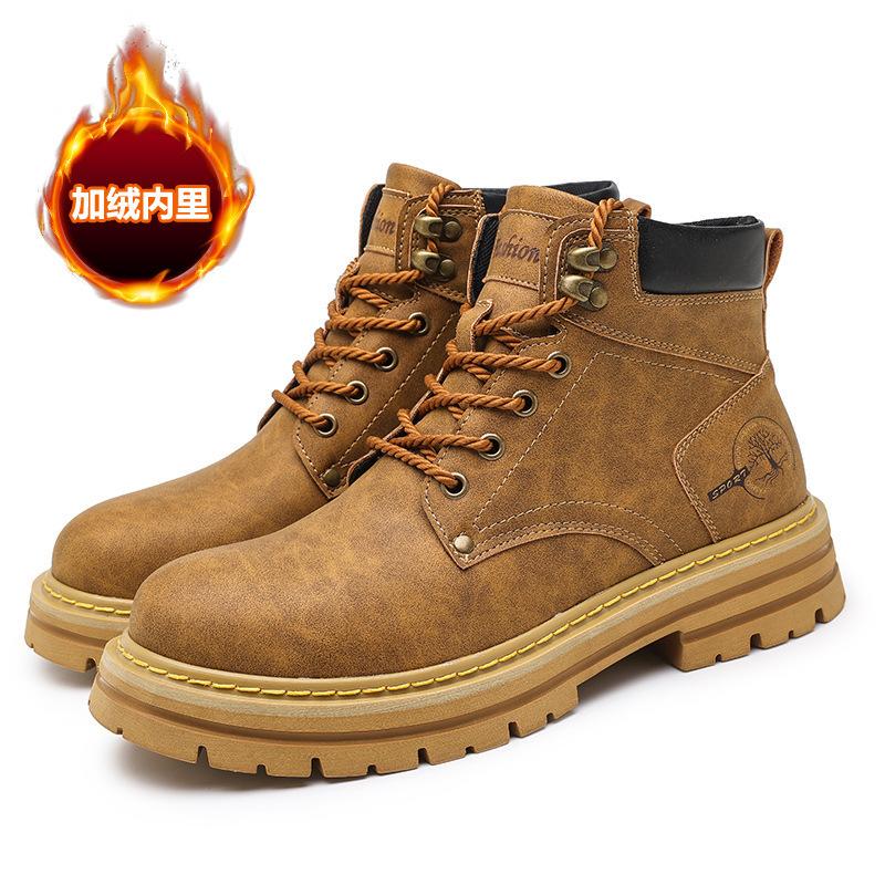 

2025 осень и зима новые ботинки Martin на толстой подошве средней высоты ботинки из ревеня повседневные универсальные мужские ботинки удобные короткие ботинки в британском стиле 45