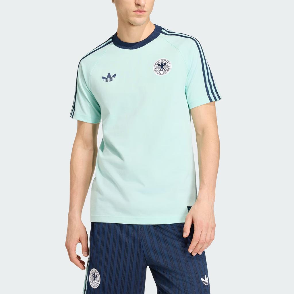 adidas Originals T-Shirts Herren Hell schimmerndes Blau Rundhalsausschnitt Moderat KE2928