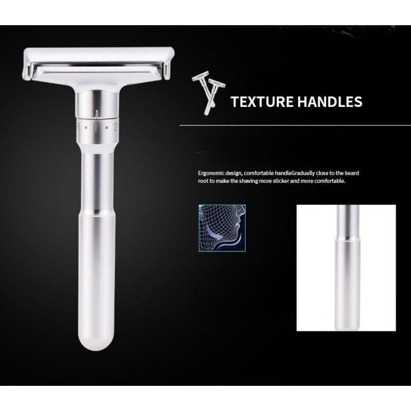 1SET Manual Razor Men's Razor Manual Adjustable Sharpness Zinc Alloy Vintage Razor