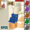 6Pcs 2D Flat Toolbox Theme Acrylic Keychain Charm Mini Bag Pendant Novelty Gifts For Adults Home Decoration