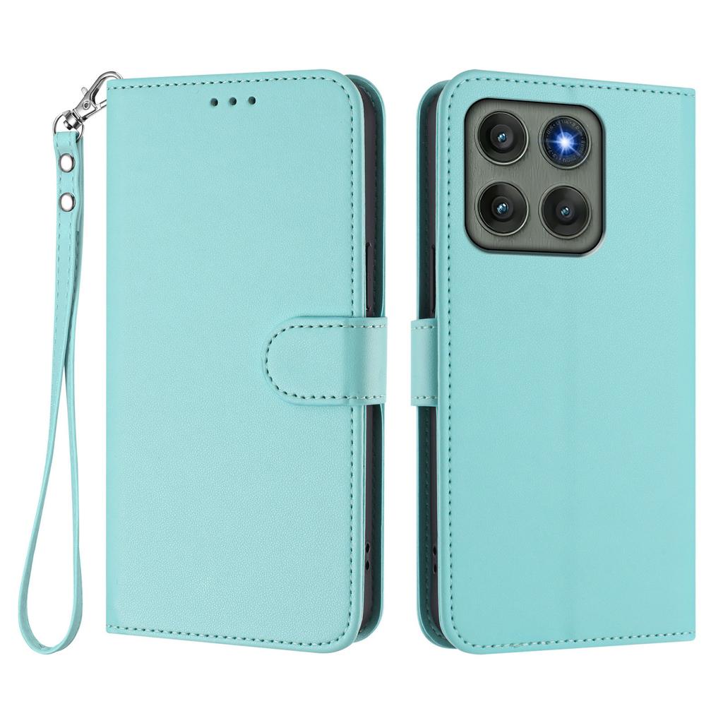 For Motorola Edge 60 Pro 5G Leather Case Wallet Stand Phone Cover with Wrist Strap