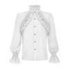 Gothic Lace Trim Blouse Halloween Cosplay Shirt Elegant Victorian Style Polyester Costume Top For Theme Parties