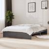 Vidaxl Bed Frame, Gray, Solid Wood, 135X190 Cm, Double