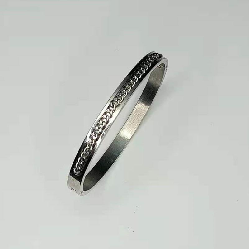 Simple Titanium Steel Gypsophila Bangle No Fading Light Luxury Temperament Full Diamond Bracelet For Women Jewelry