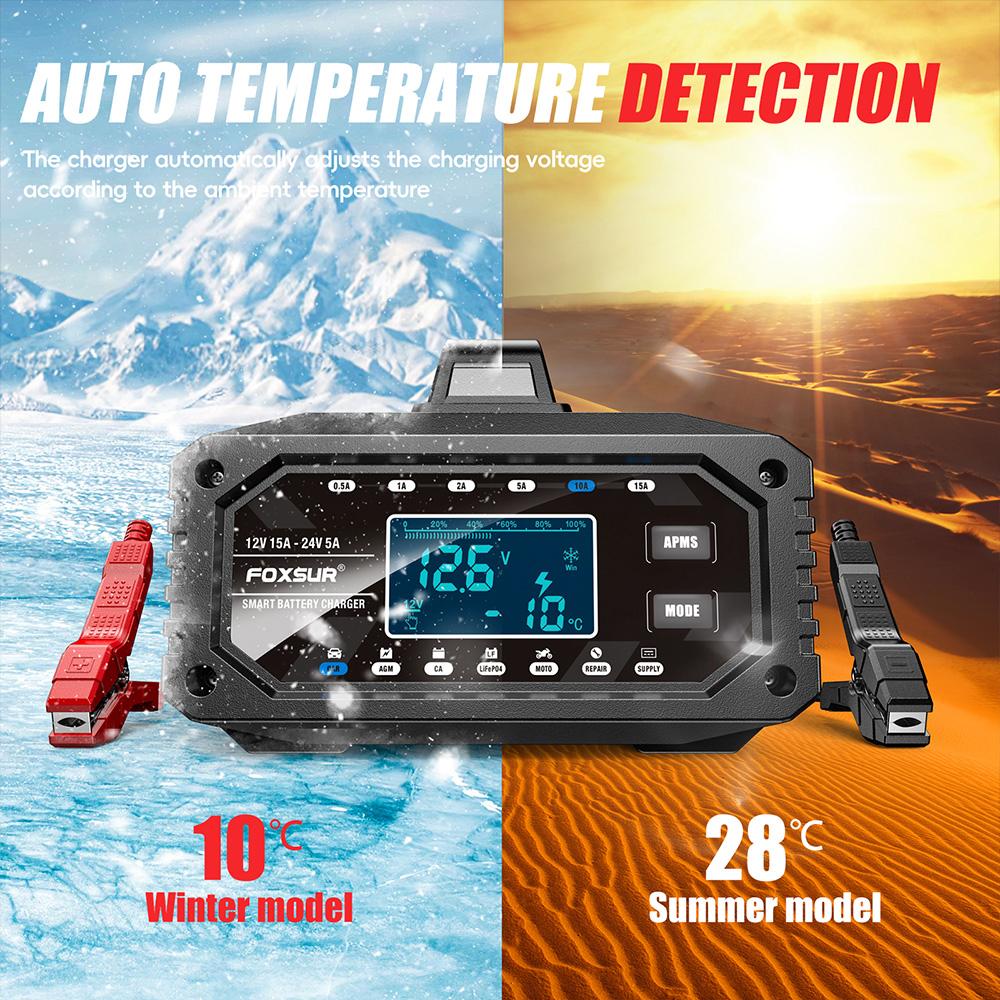 300W Full Automatic 12V/24V Protect Quick Charger LCD Display Multiple Protections Car Battery Charger