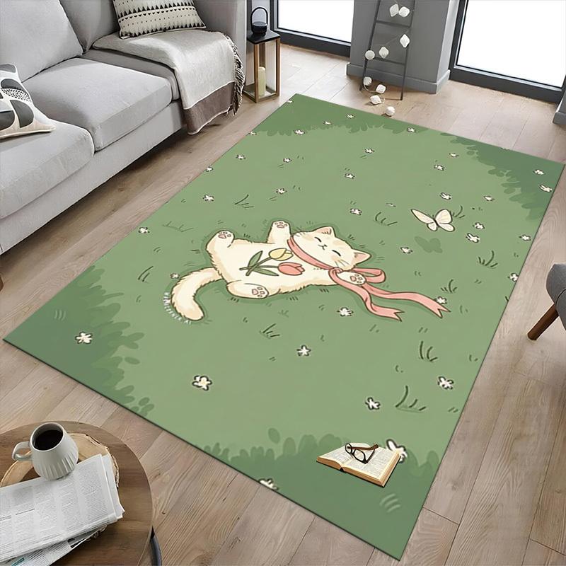 1PC cat flower Carpet Office Rug Mat Home Decor Area Carpet Festival Gift Office desk chair carpet Longlasting Material
