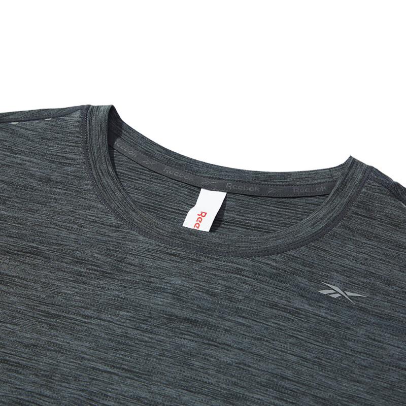 Reebok Round Neck Solid Color Sports Knit Short Sleeve Drop Shoulder T-Shirt Men T-Shirts Black 23RCS405MGL1