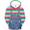 Fashionable Men's Hoodie, 3D Printed Strap Pants Style Pattern Design, Kangaroo Pocket, Suitable For Daily Wearing