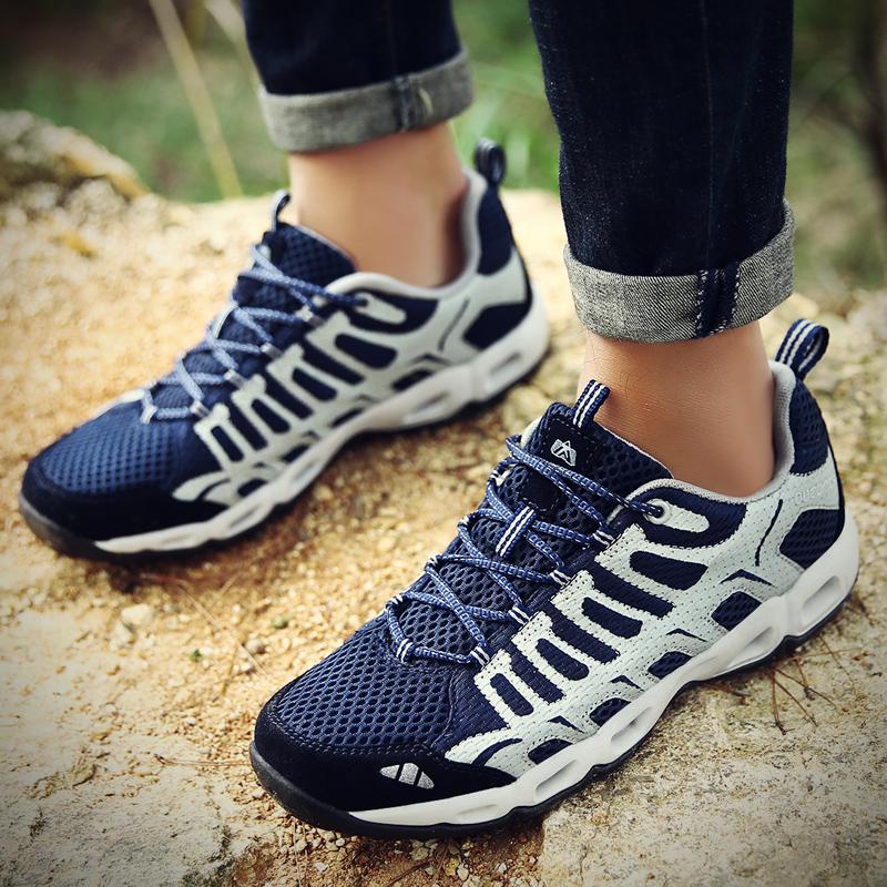 Men's Casual Shoes Male Summer Shoes Mesh Breathable Men's Outdoor Sneakers Rubber Sole Men's Hiking Shoes