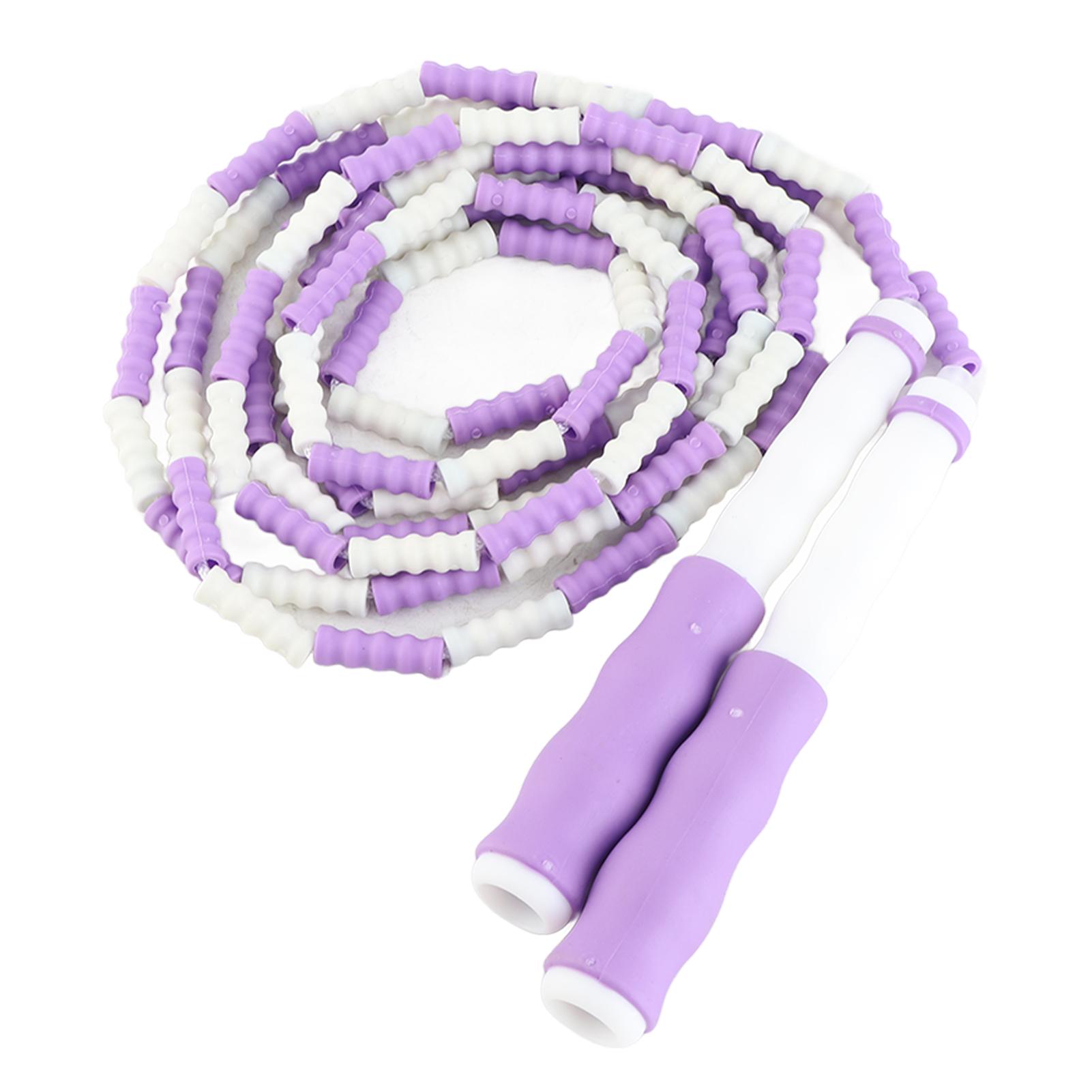 

Сегментированная скакалка, регулируемая, распутанная, с бусинами, гибкая, полипропиленовая, пластиковая, для детей, фиолетовая фиолетовый