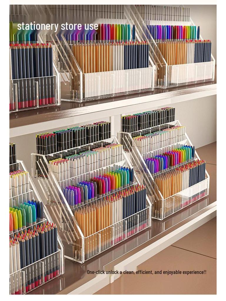 Acrylic Watercolor Pen and Brush Organizer - Large Capacity Desktop Storage Box