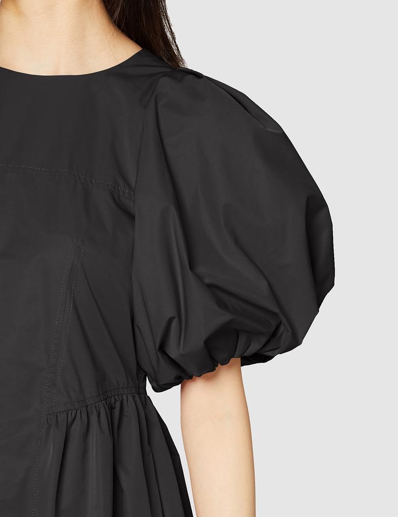 Voluminöses Puffärmelkleid RWFO231094 BLK F [Pelz Pelz] Damen