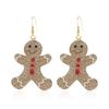 Charming Christmas Gingerbread Man Earrings: Vintage-Style High-End Cartoon Pendant Accessories