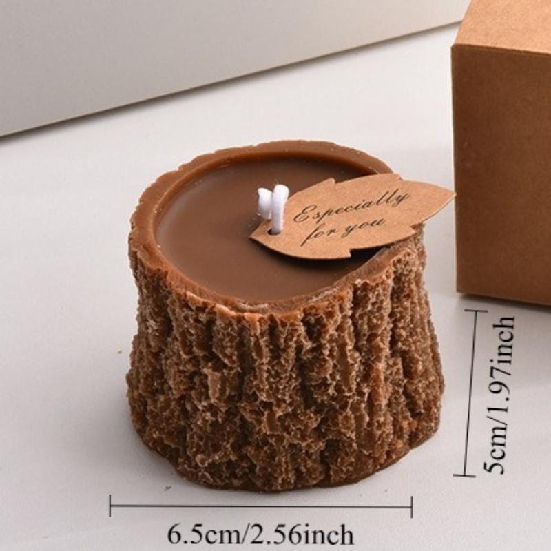 

1pc Forest Stump Scented Candle Creative Home Decor Wedding Gift Box Accessory Festival Gift Ornament Rose Agarwood