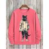 Spring Autumn Sweatshirt Pullover Anime Cat Casual Japanese Art Animal 3D Printed O Neck Long Sleeve Hoodies Tops Pullovers